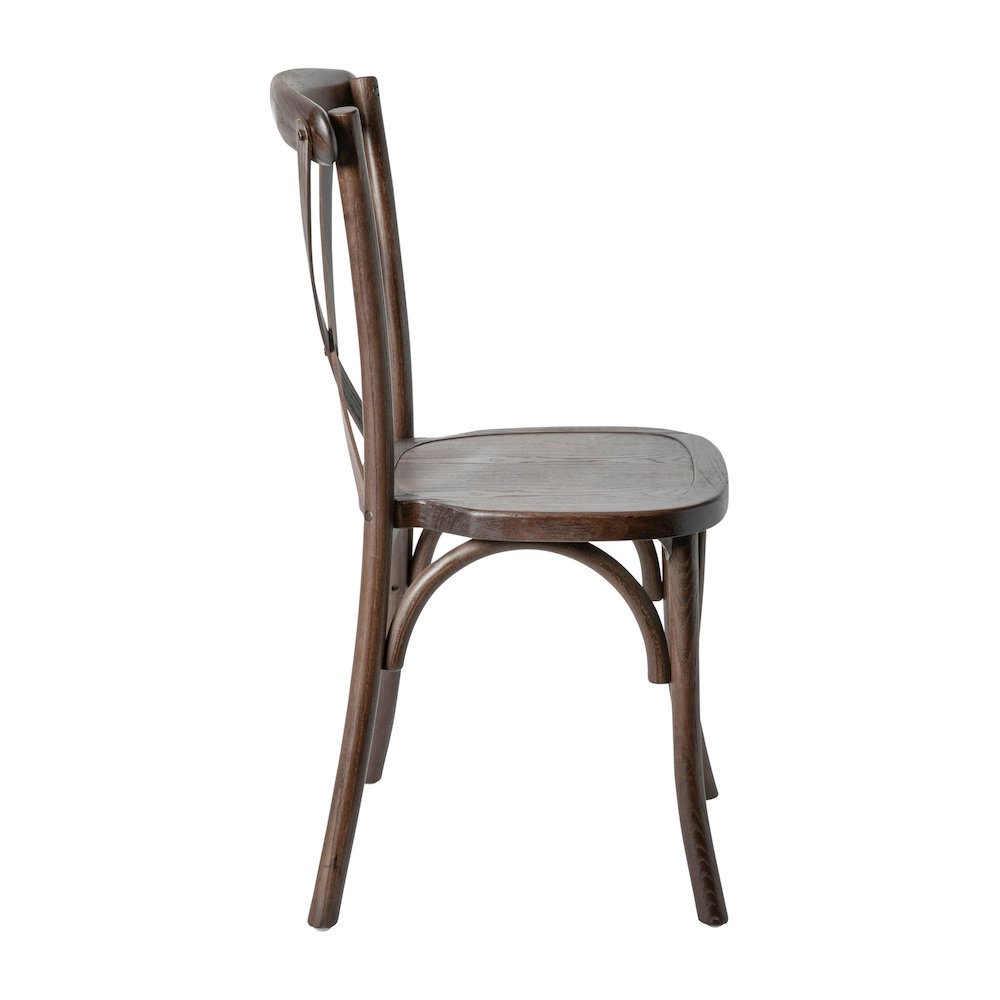 Stackable Mahogany Wood Cross Back Chair. Picture 9