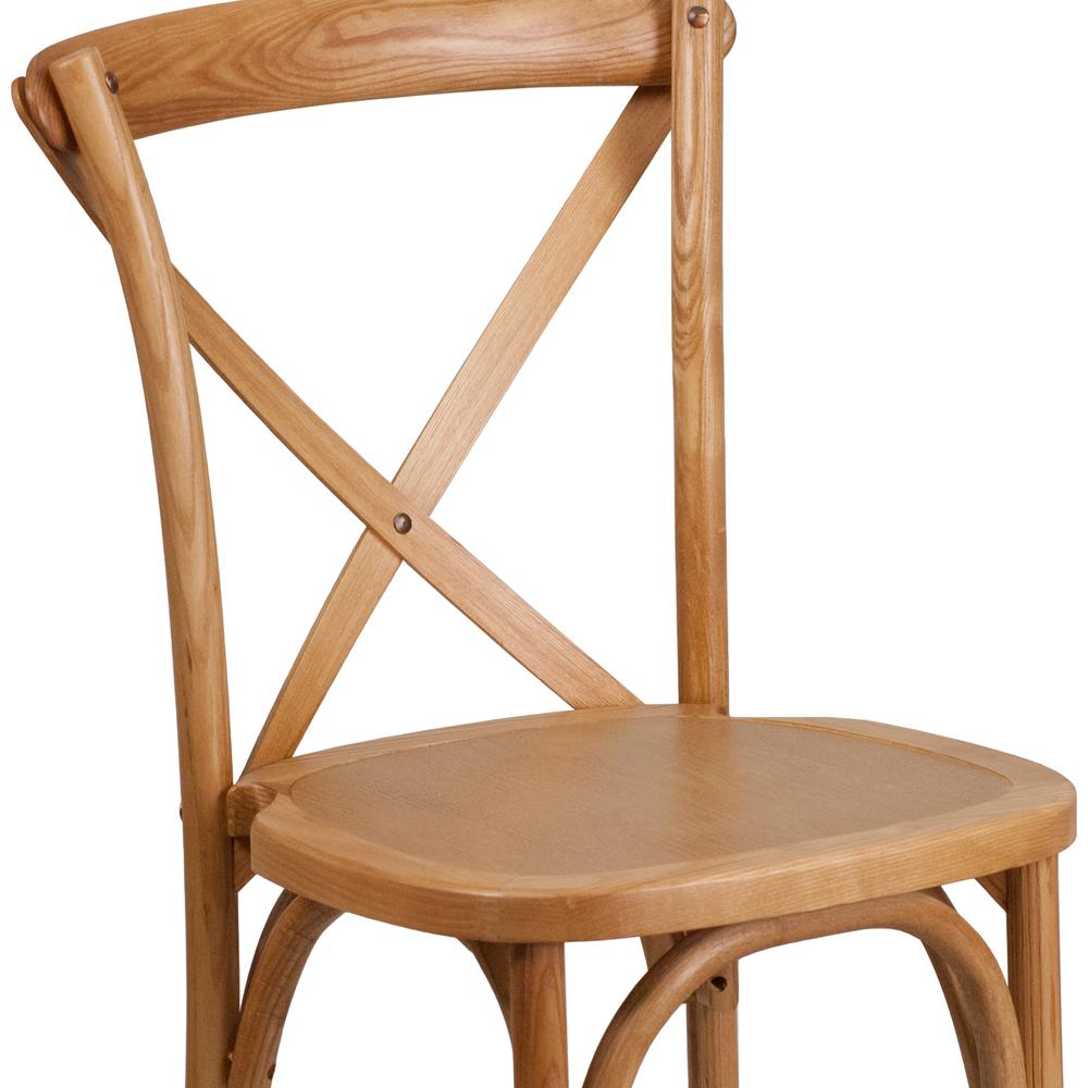 Stackable Oak Wood Cross Back Chair. Picture 5