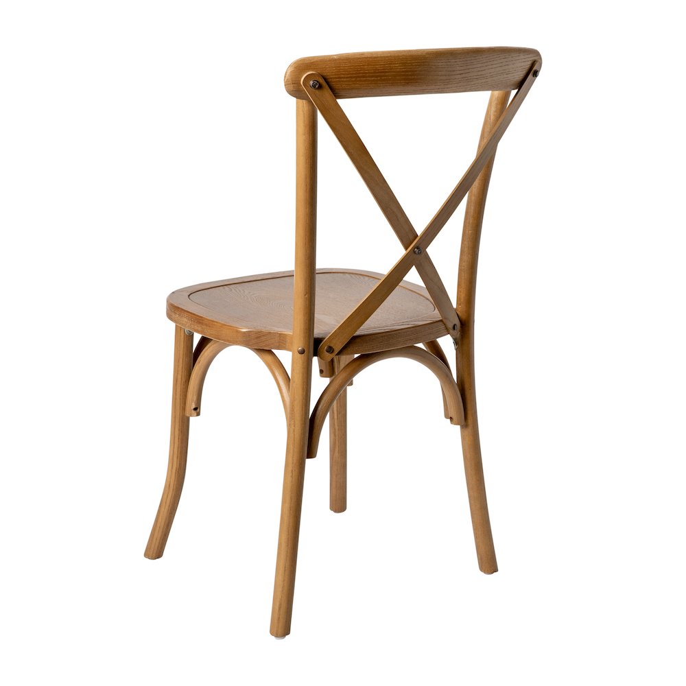 Stackable Pecan Wood Cross Back Chair. Picture 7