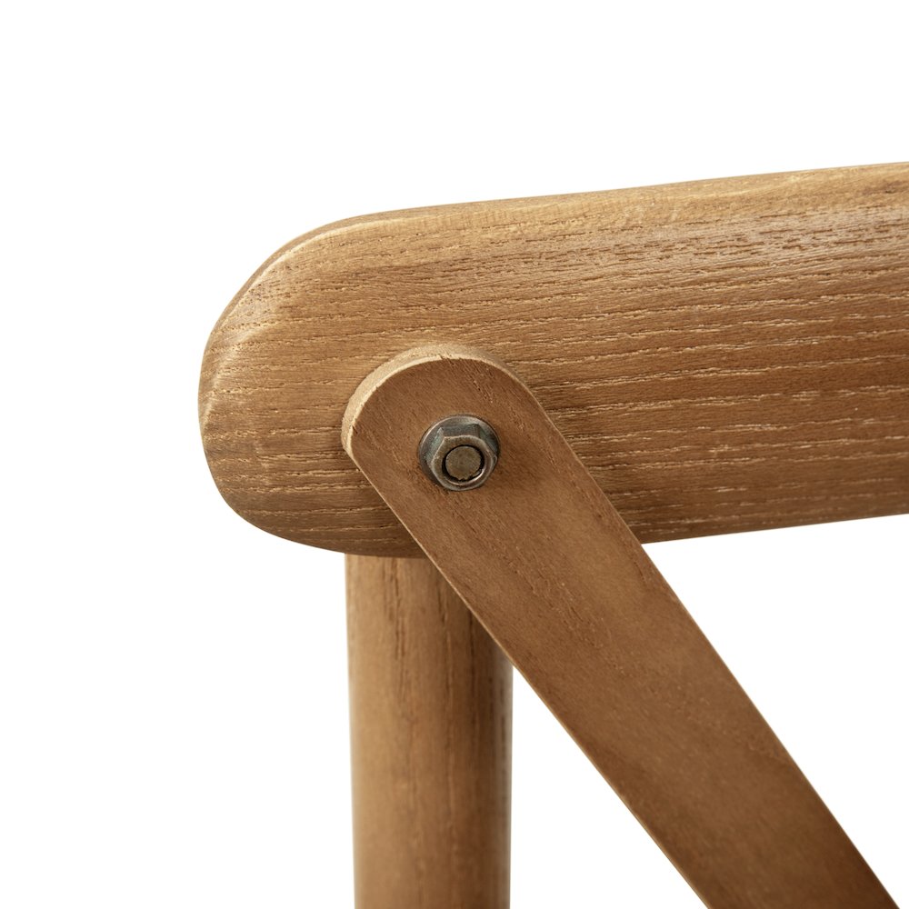 Stackable Pecan Wood Cross Back Chair. Picture 11