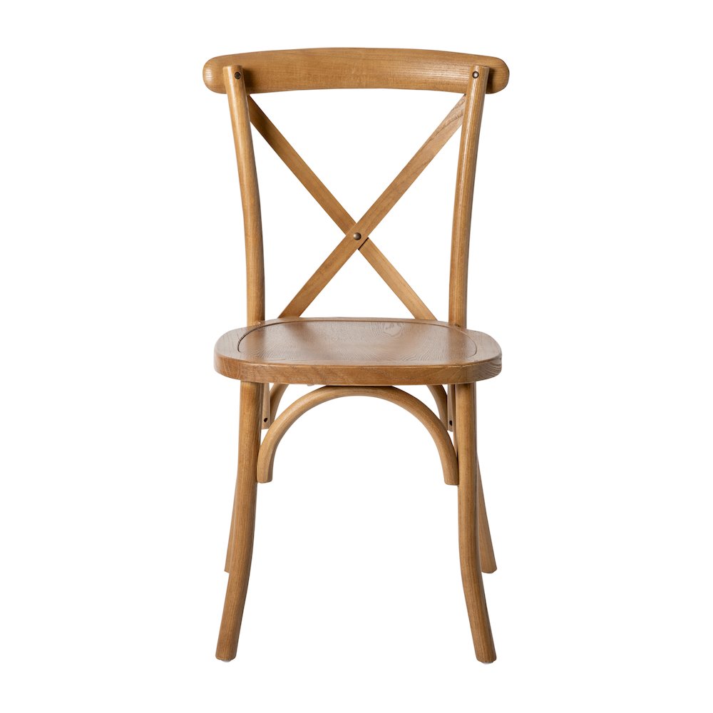 Stackable Pecan Wood Cross Back Chair. Picture 10