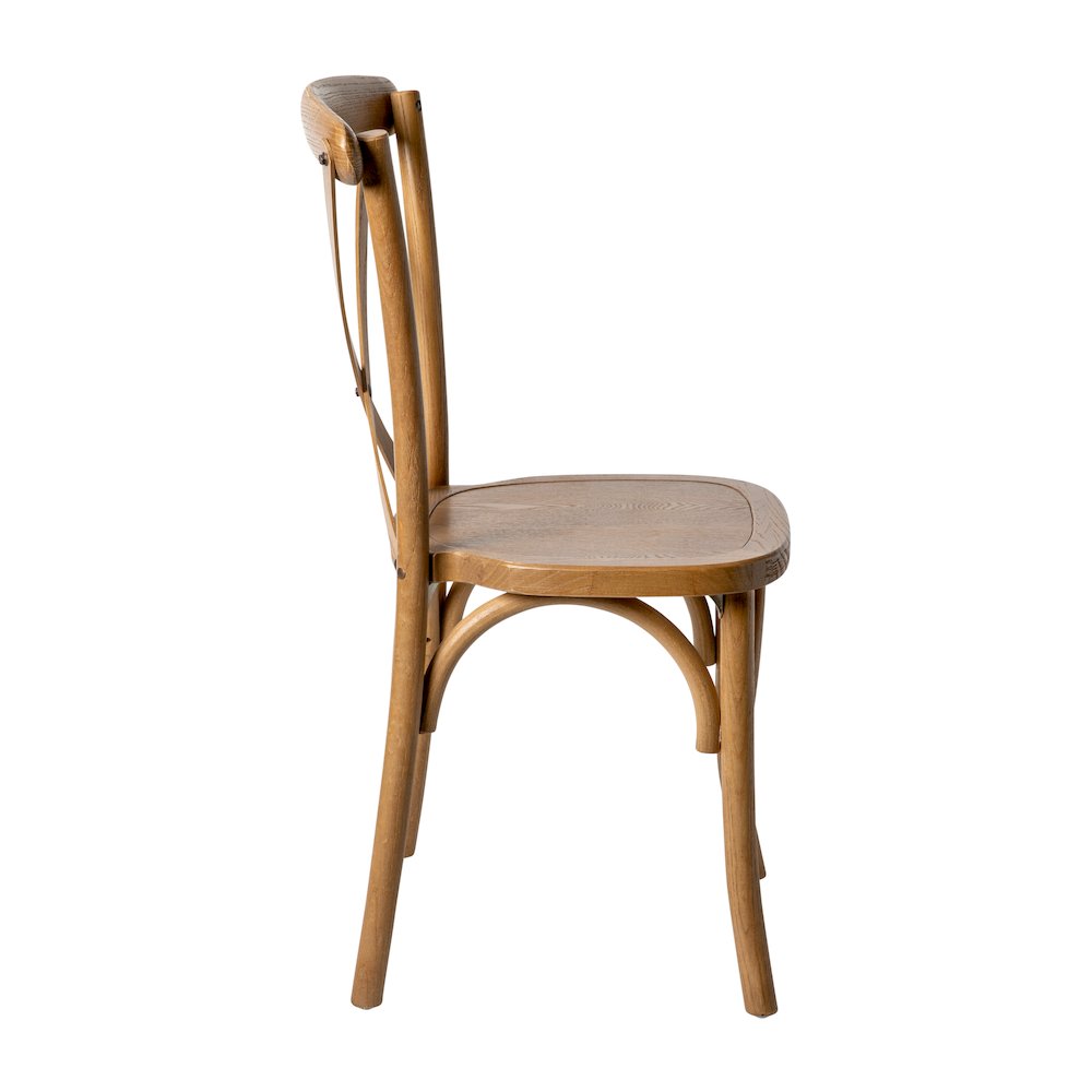 Stackable Pecan Wood Cross Back Chair. Picture 9