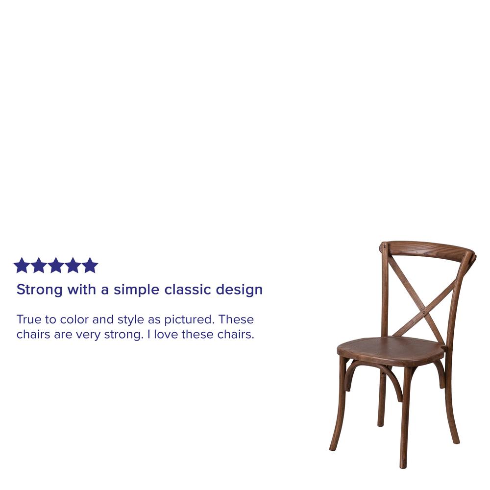 Stackable Pecan Wood Cross Back Chair. Picture 10