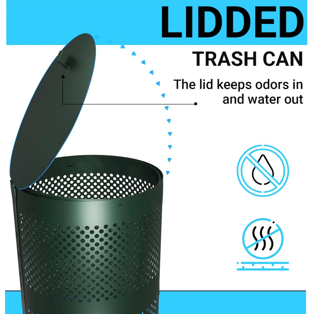 Pet Waste Lidded Trash Can. Picture 4