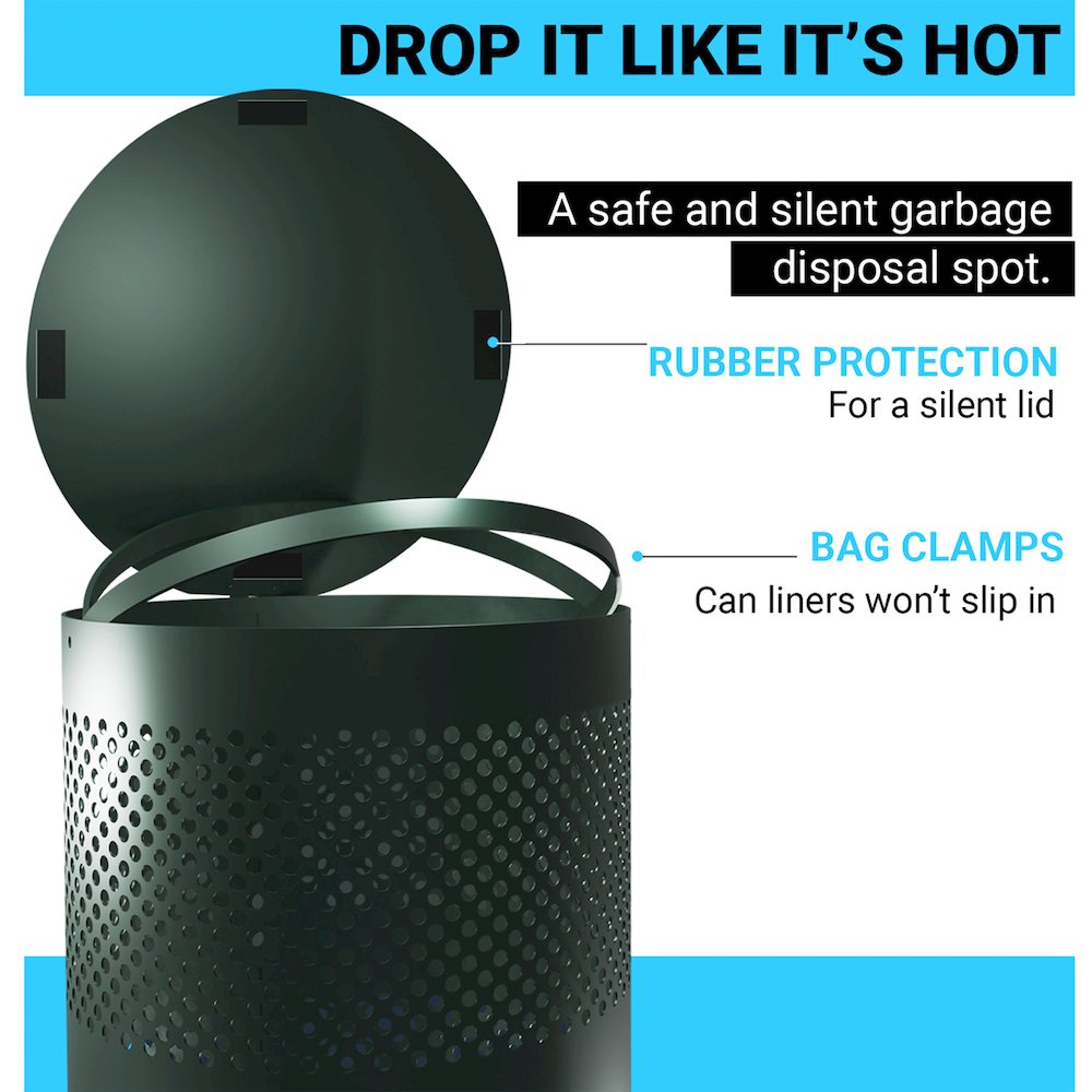 Pet Waste Lidded Trash Can. Picture 8