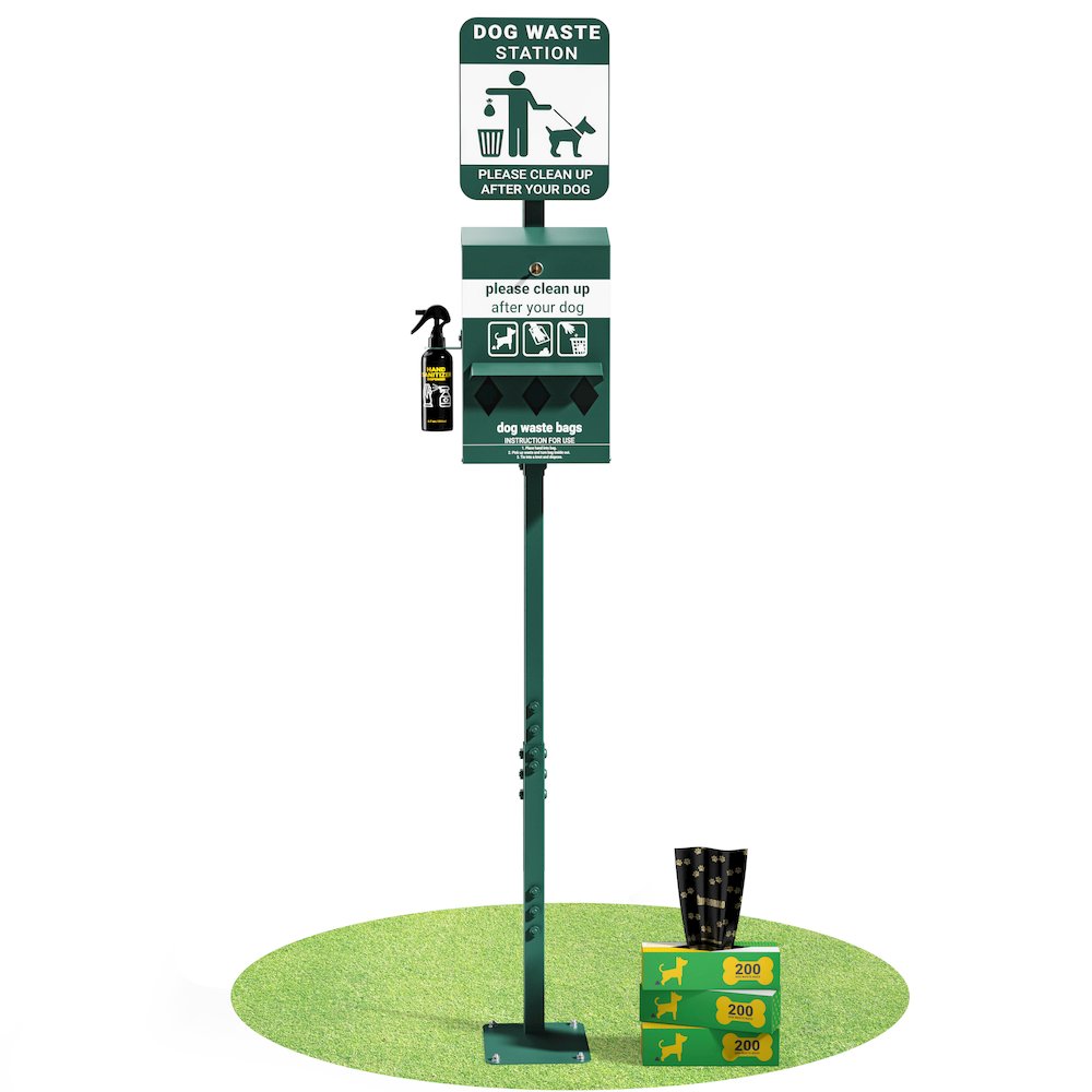 Mini Pet Waste Station with Hand Sanitizer Bottle. Picture 1