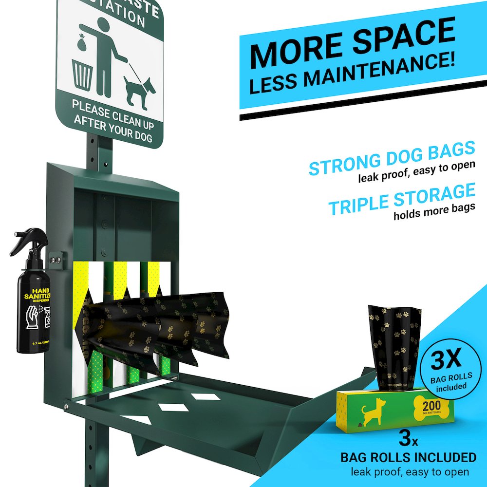 Mini Pet Waste Station with Hand Sanitizer Bottle. Picture 5