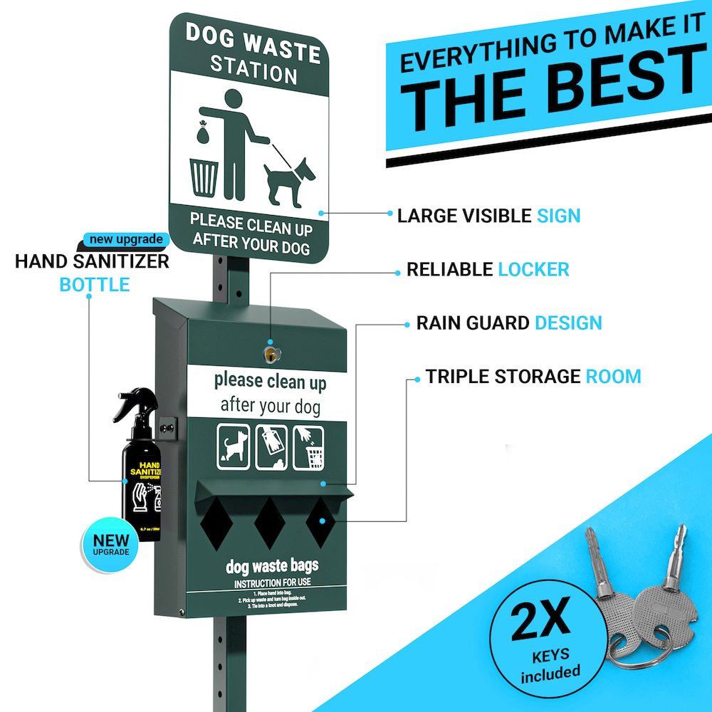 Mini Pet Waste Station with Hand Sanitizer Bottle. Picture 6
