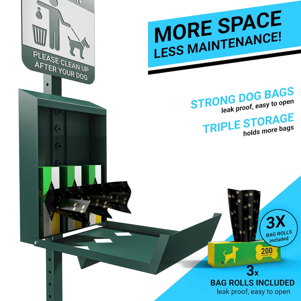 Pet Waste Station with Lidded Trash Can. Picture 6
