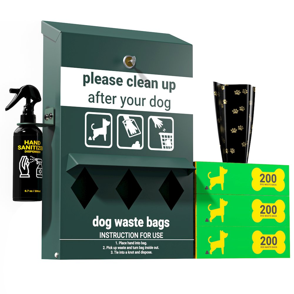 Pet Waste Bag Dispenser with Hand Sanitizer Bottle. Picture 1