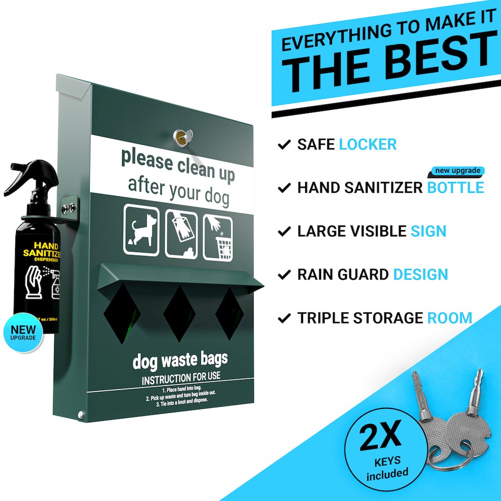 Pet Waste Bag Dispenser with Hand Sanitizer Bottle. Picture 5