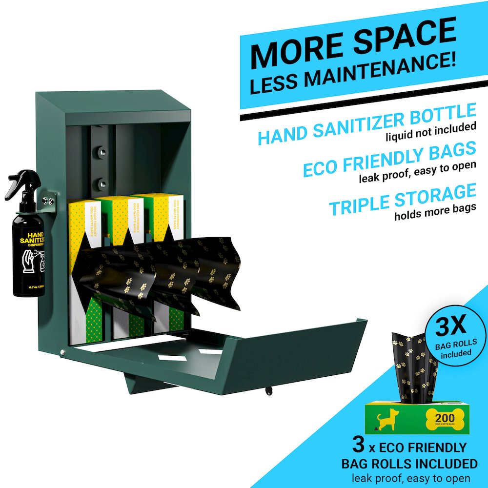 Pet Waste Bag Dispenser with Hand Sanitizer Bottle. Picture 6