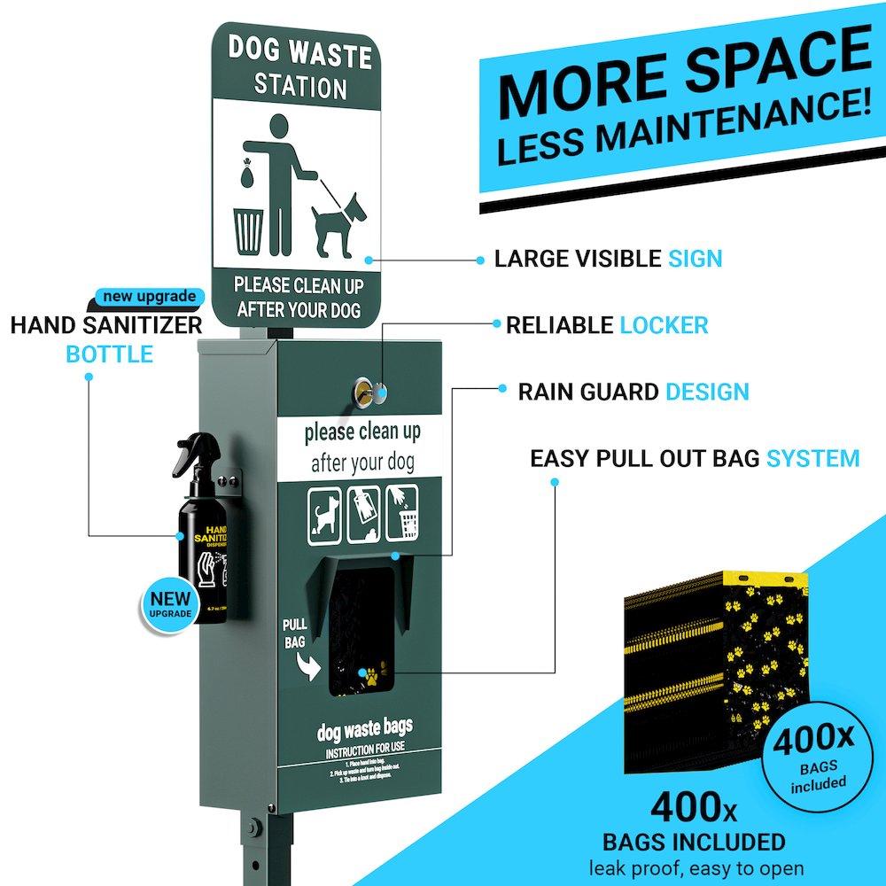 Mini Pet Waste Station with Hand Sanitizer Bottle. Picture 5