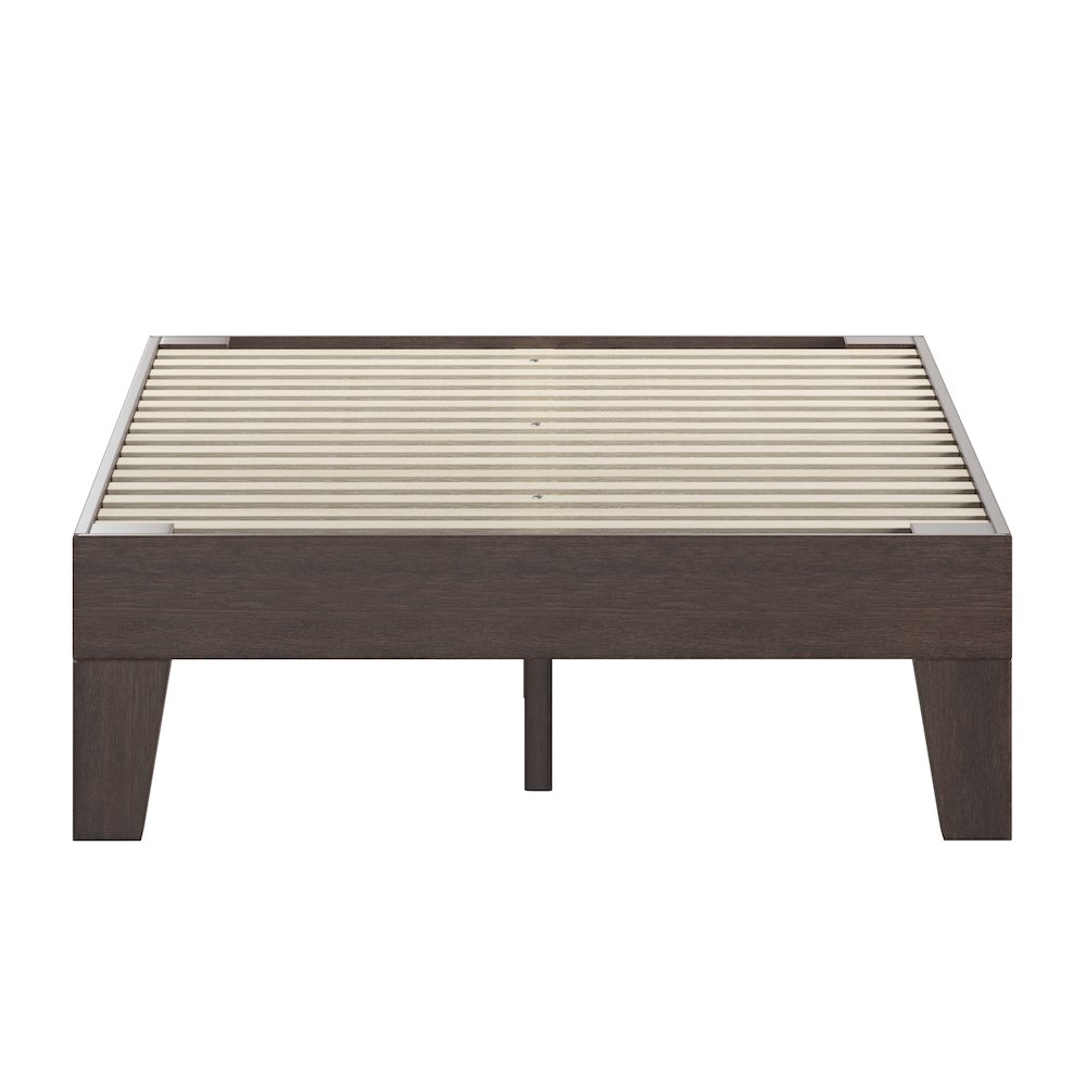 Wood Full Platform Bed with Wooden Support Slats, No Box Spring Required. Picture 10