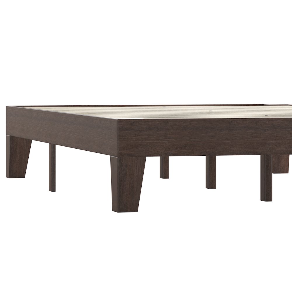 Wood Full Platform Bed with Wooden Support Slats, No Box Spring Required. Picture 8