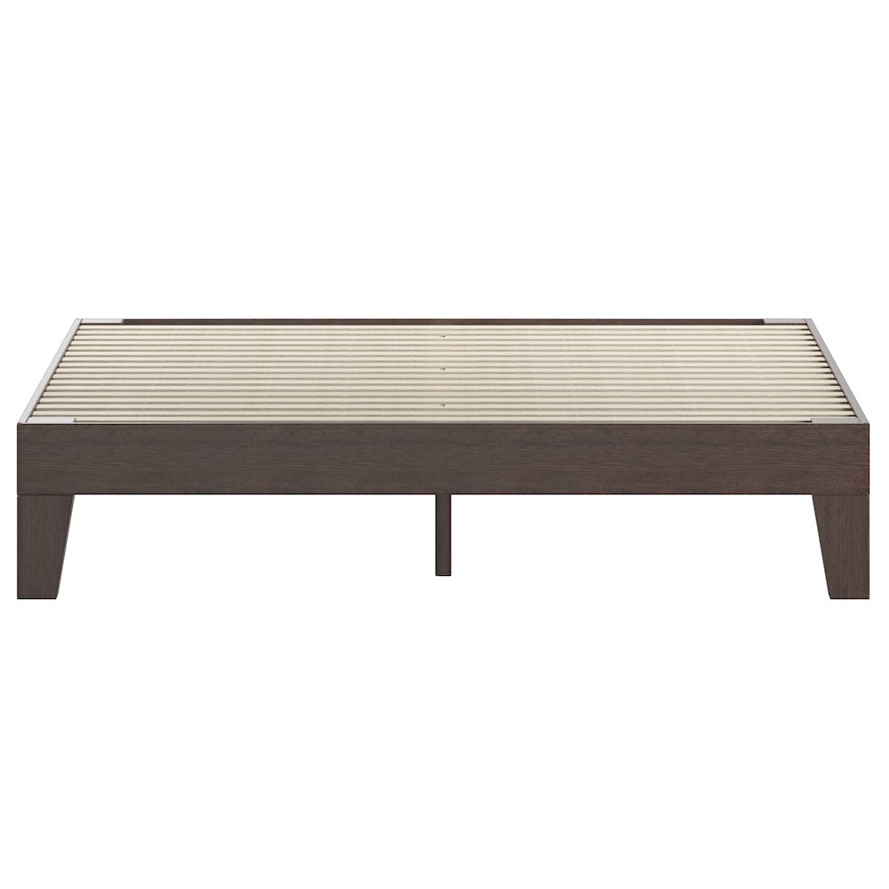 Wood Queen Platform Bed with Wooden Support Slats, No Box Spring Required. Picture 10