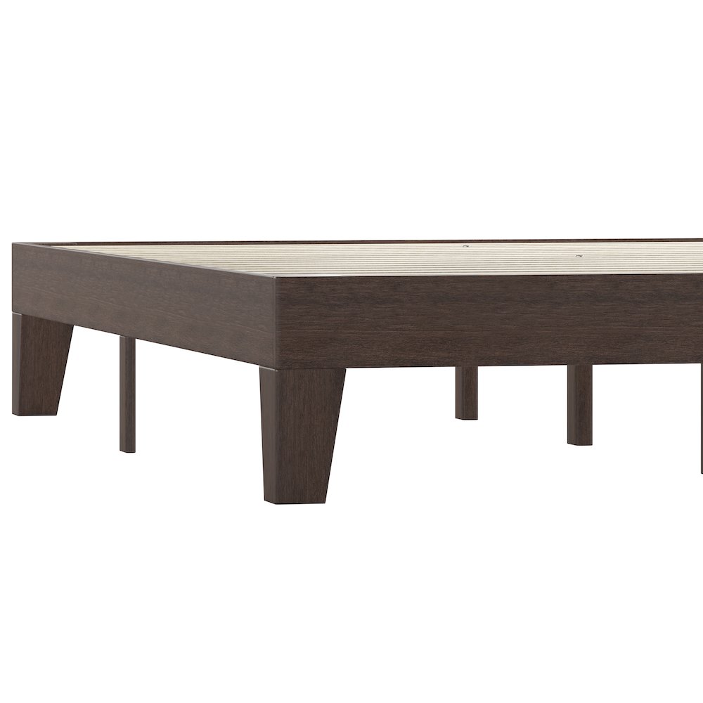 Wood Queen Platform Bed with Wooden Support Slats, No Box Spring Required. Picture 8