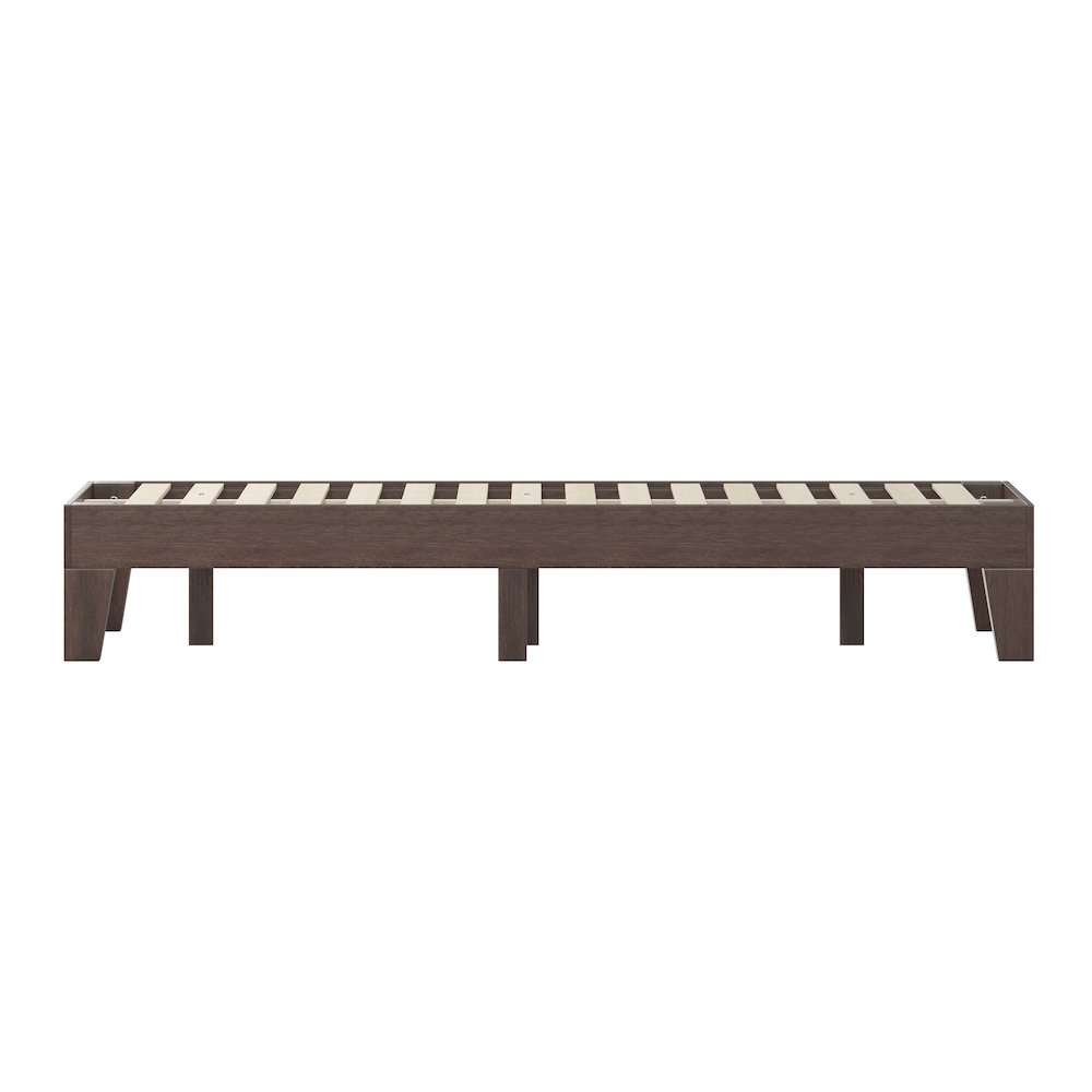 Wood Twin Platform Bed with Wooden Support Slats, No Box Spring Required. Picture 9