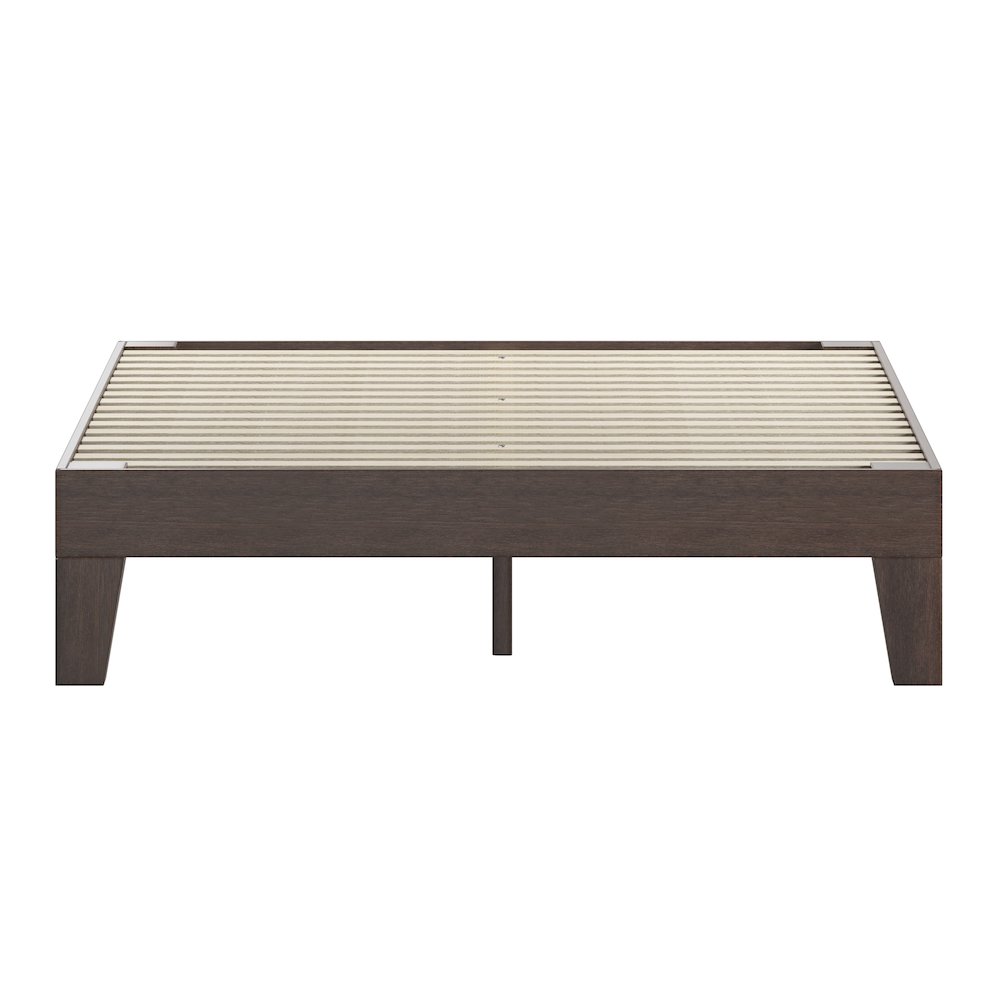 Wood Twin Platform Bed with Wooden Support Slats, No Box Spring Required. Picture 10
