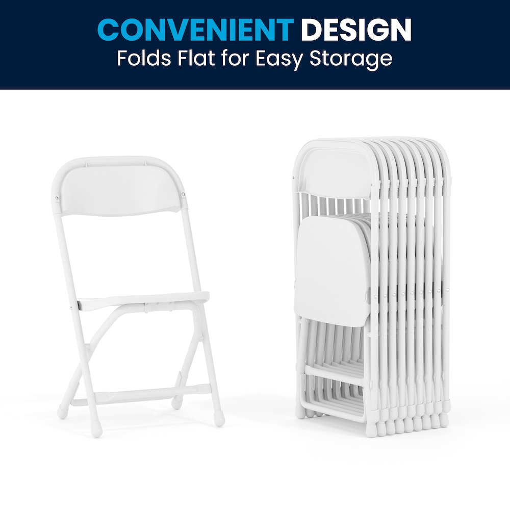 2 Pk. Kids White Plastic Folding Chair. Picture 7