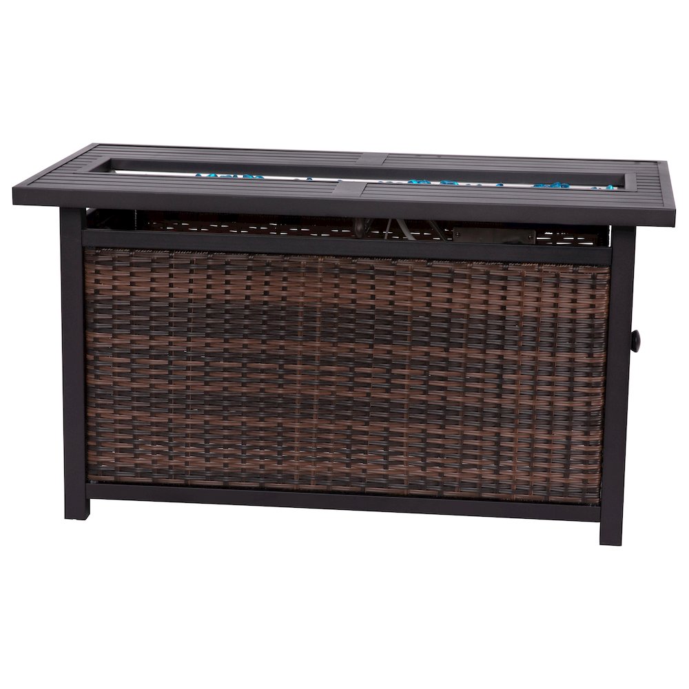 45"x 25" Propane Gas Fire Pit Table with Stainless Steel Tabletop-Espresso/Black. Picture 10