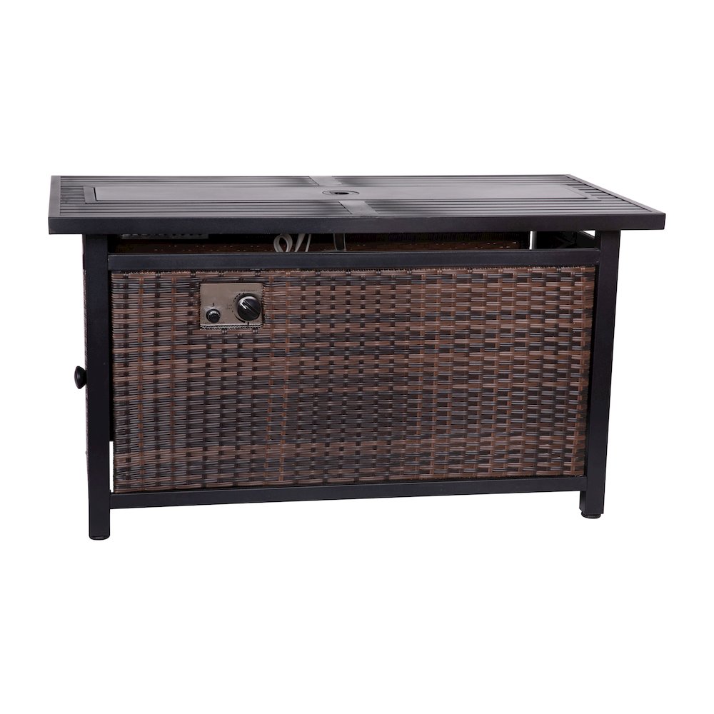 45"x 25" Propane Gas Fire Pit Table with Stainless Steel Tabletop-Espresso/Black. Picture 11
