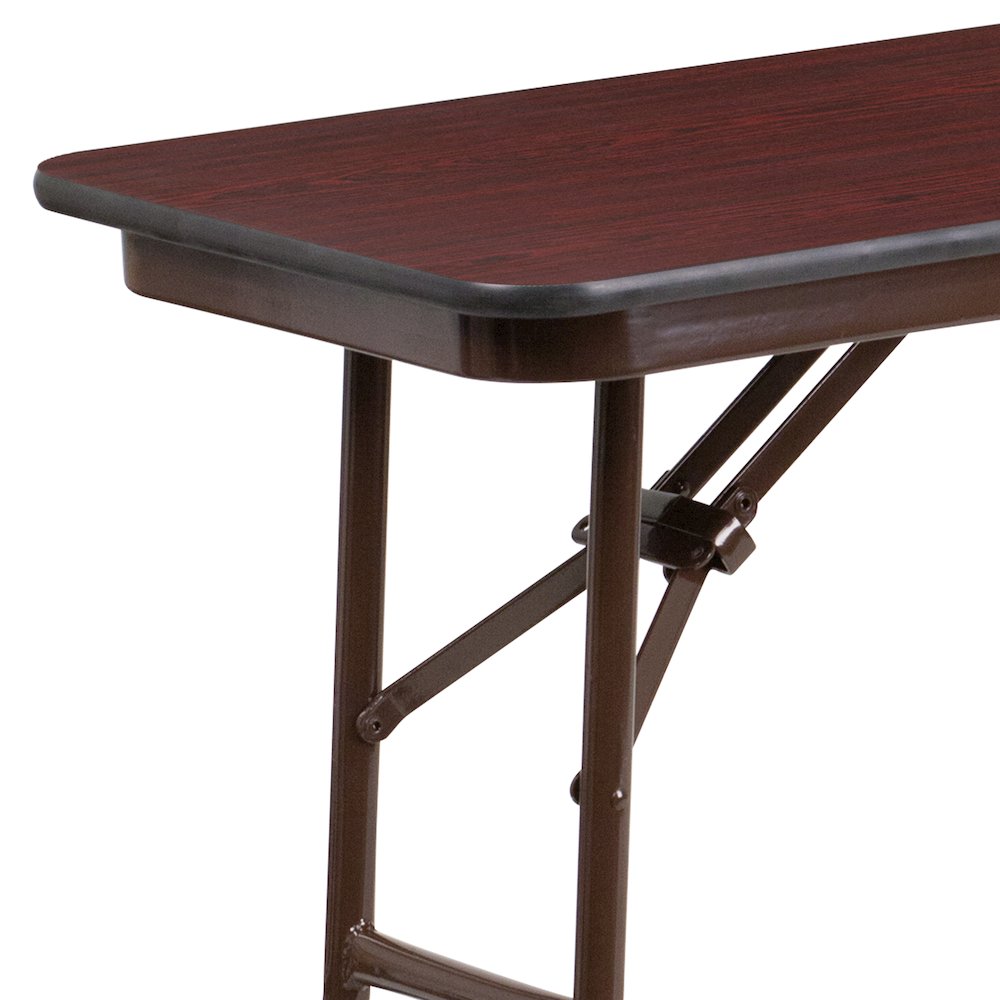 5-Foot Mahogany Melamine Laminate Folding Training Table. Picture 10