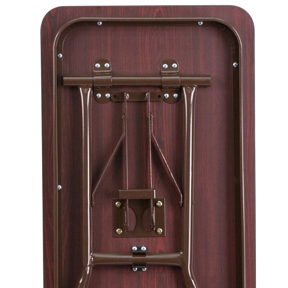 5-Foot Mahogany Melamine Laminate Folding Training Table. Picture 7
