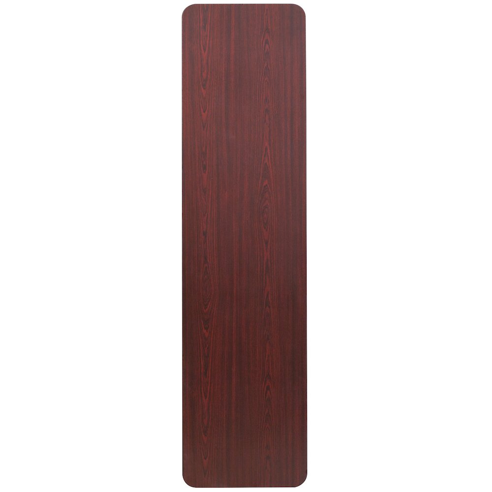 6-Foot Mahogany Melamine Laminate Folding Training Table. Picture 2