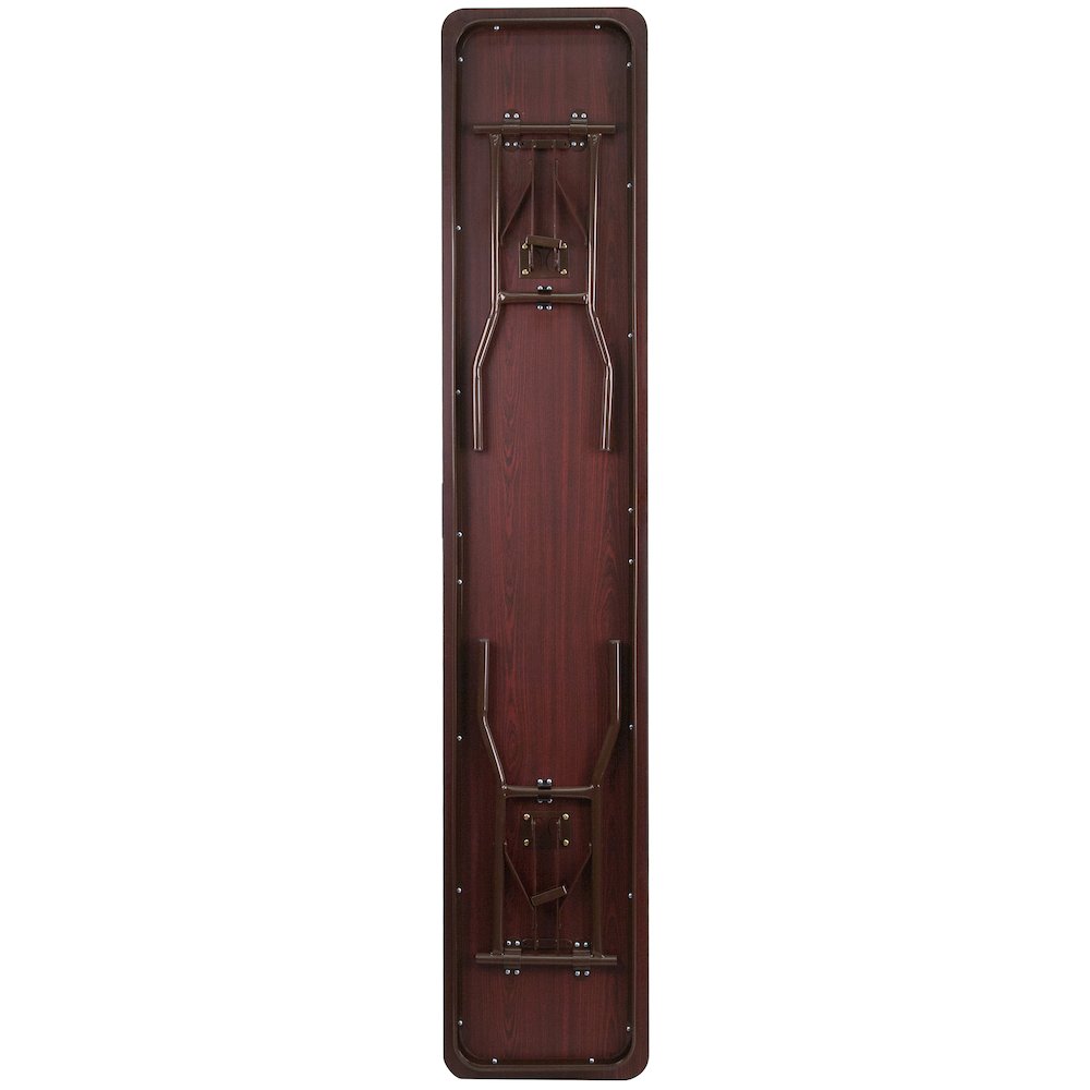 8-Foot High Pressure Mahogany Laminate Folding Training Table. Picture 3
