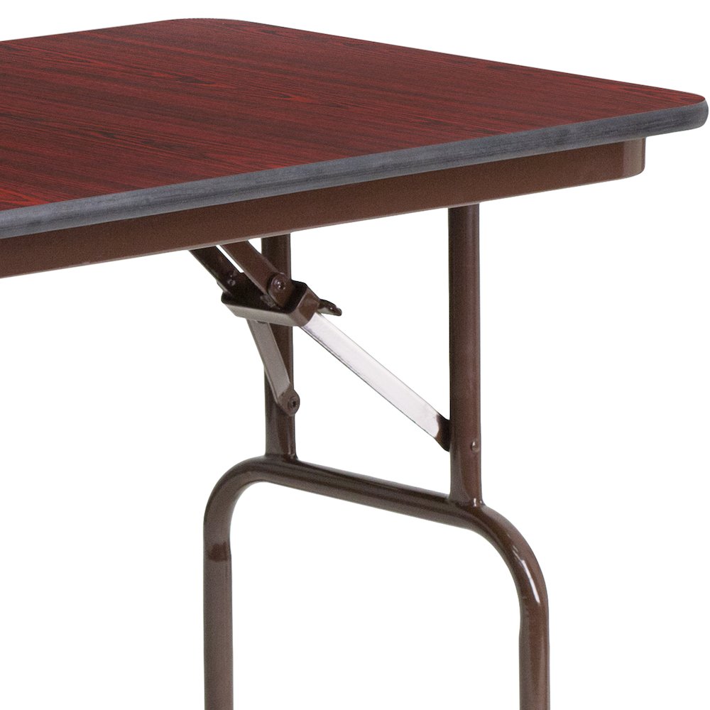 4-Foot Mahogany Melamine Laminate Folding Banquet Table. Picture 7