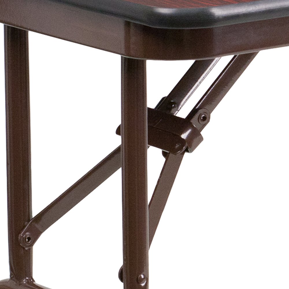 4-Foot Mahogany Melamine Laminate Folding Banquet Table. Picture 10