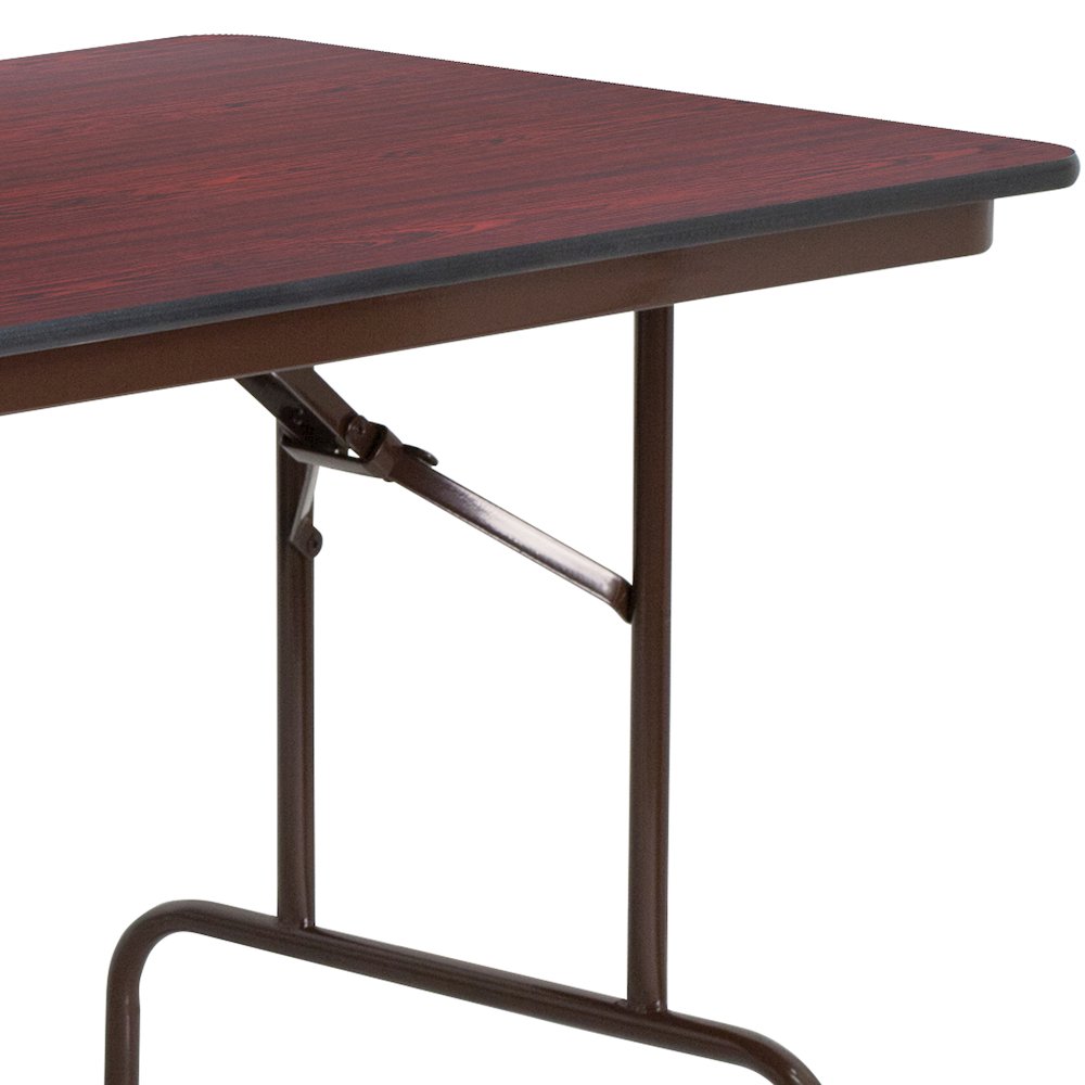 6-Foot High Pressure Mahogany Laminate Folding Banquet Table. Picture 9