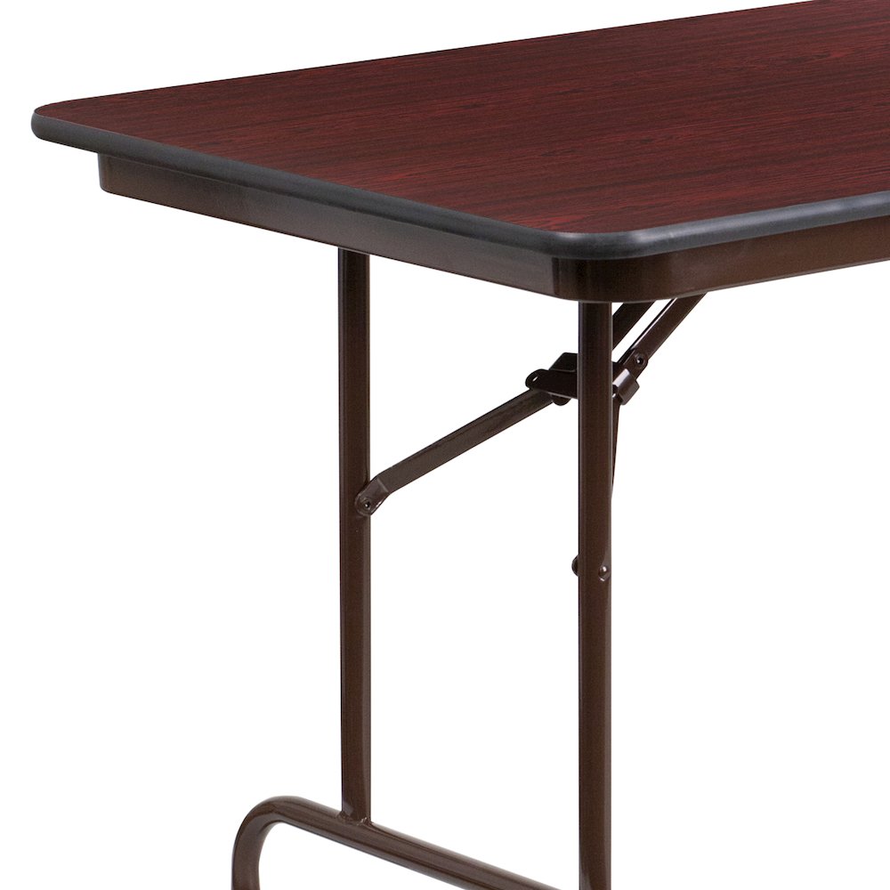 6-Foot Mahogany Melamine Laminate Folding Banquet Table. Picture 9