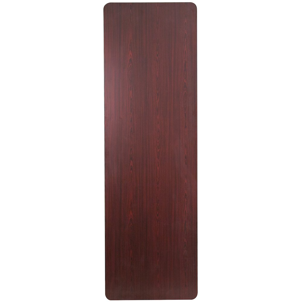 8-Foot Mahogany Melamine Laminate Folding Banquet Table. Picture 7
