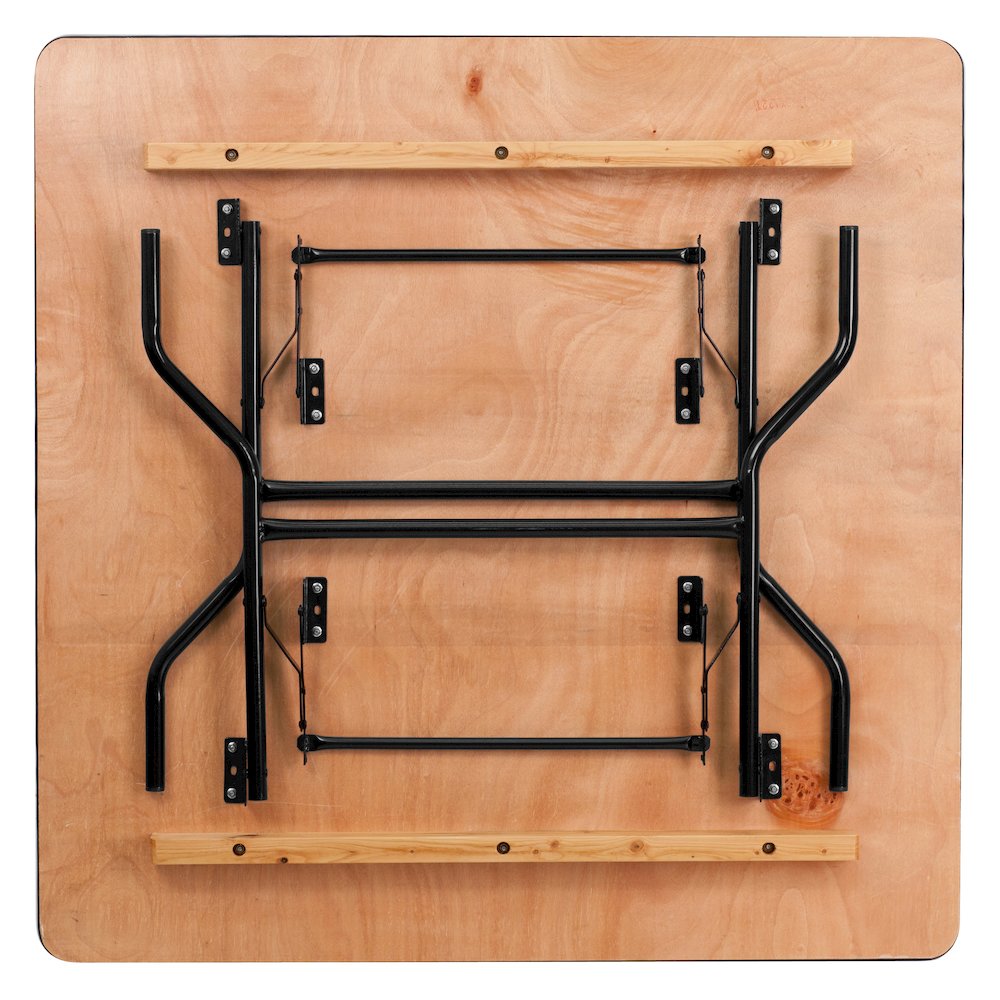 4-Foot Square Wood Folding Banquet Table. Picture 9