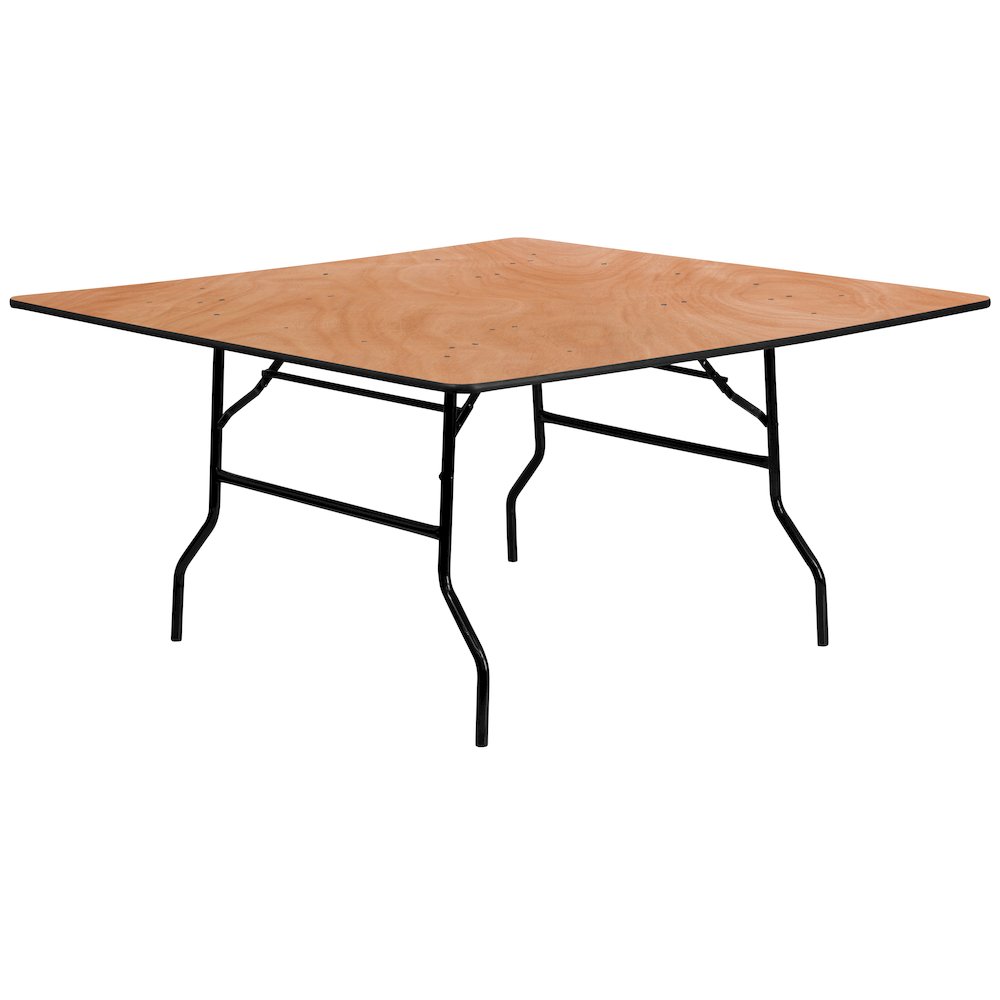 5-Foot Square Wood Folding Banquet Table. Picture 1