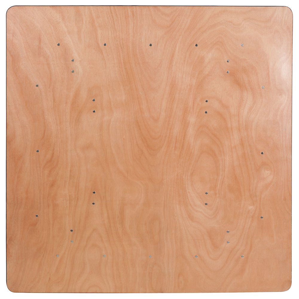 5-Foot Square Wood Folding Banquet Table. Picture 3