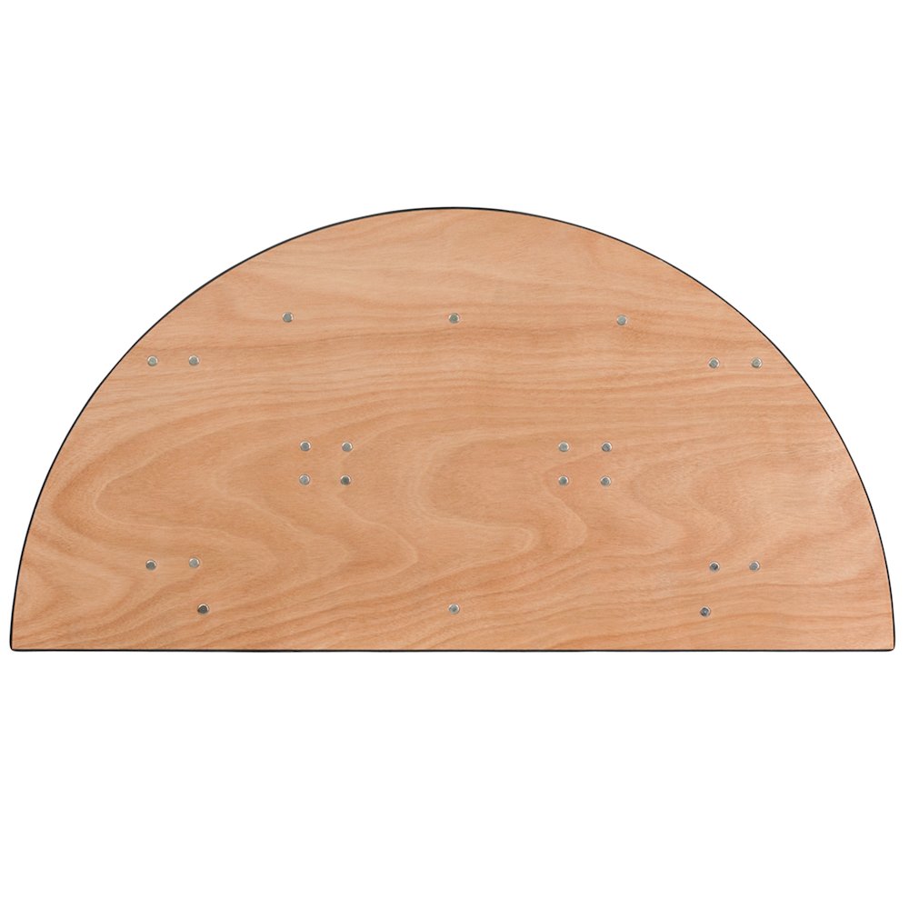 4-Foot Half-Round Wood Folding Banquet Table. Picture 3