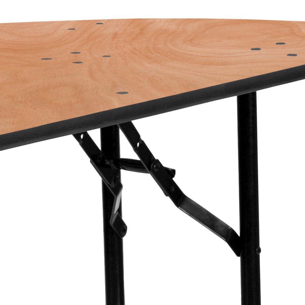 4-Foot Half-Round Wood Folding Banquet Table. Picture 10