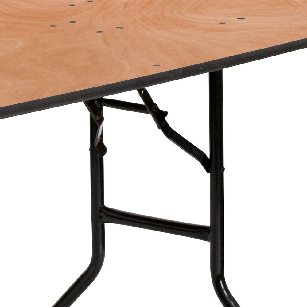 5-Foot Half-Round Wood Folding Banquet Table. Picture 10