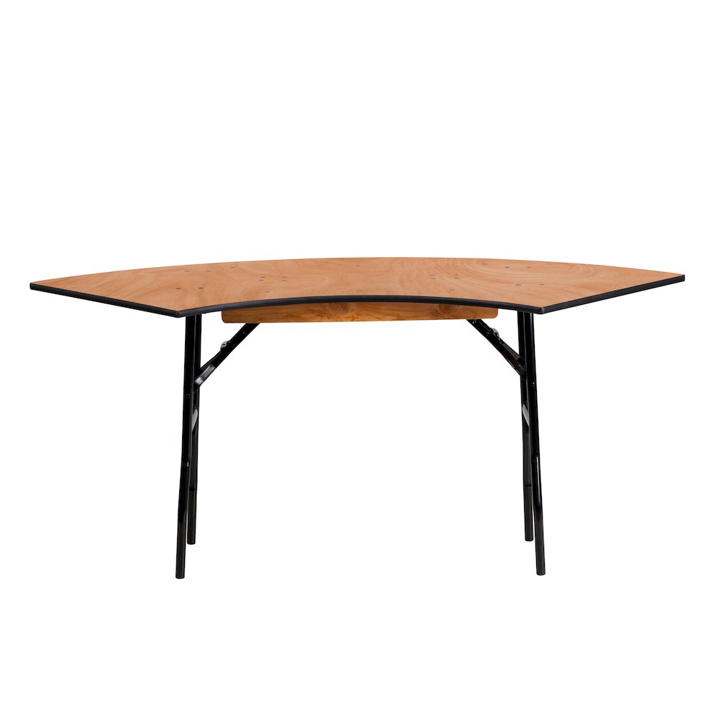 5.5 ft. x 2 ft. Serpentine Wood Folding Banquet Table. Picture 1