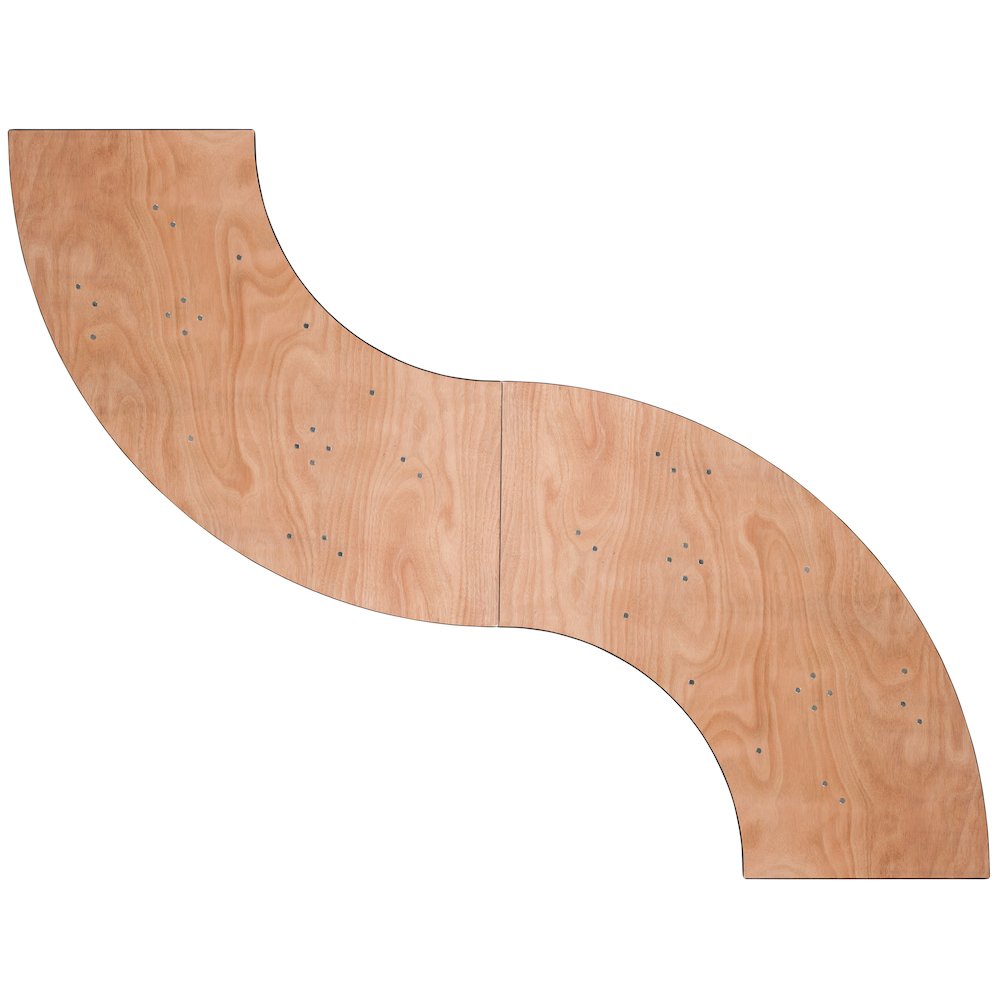 5.5 ft. x 2 ft. Serpentine Wood Folding Banquet Table. Picture 4