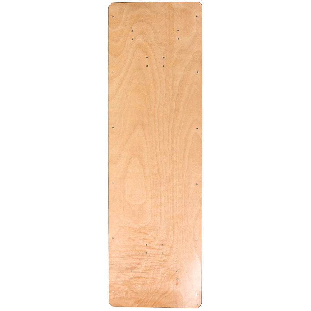 8-Foot Rectangular Wood Folding Banquet Table with Clear Coated Finished Top. Picture 3