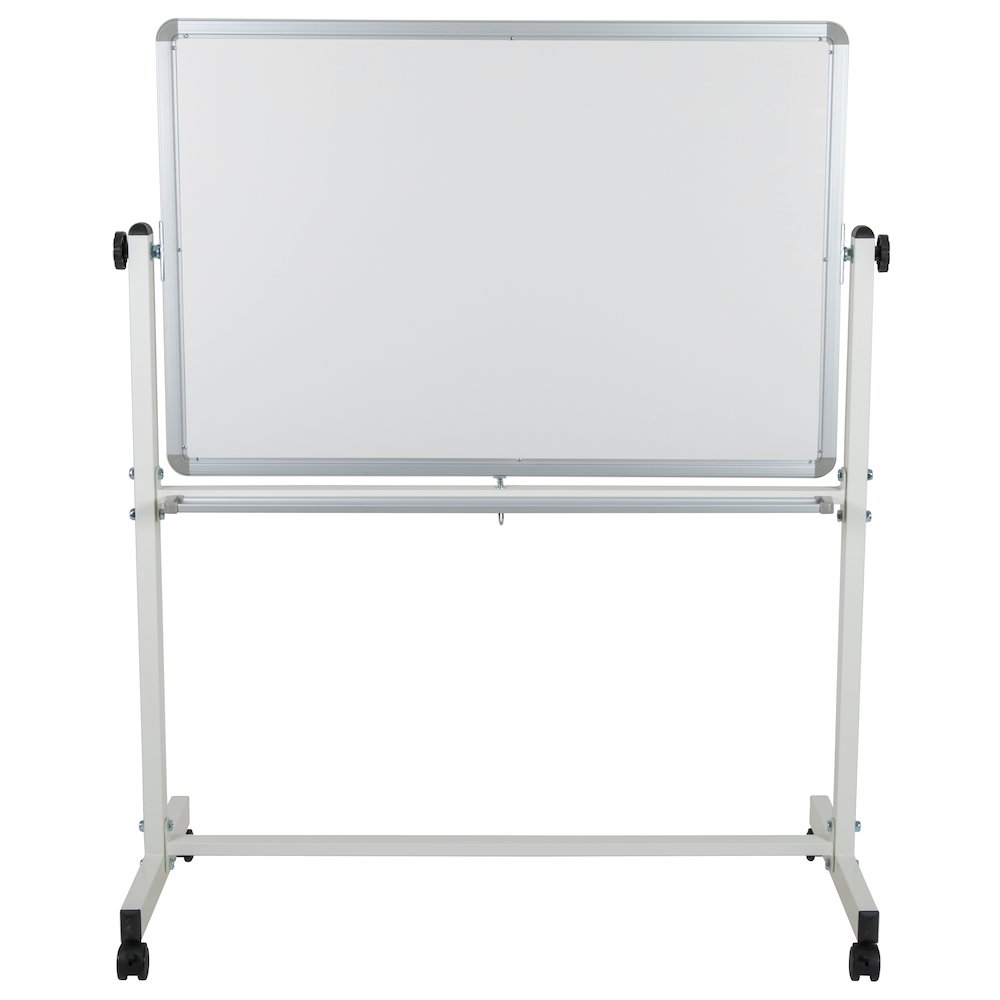 Reversible Mobile Cork Bulletin Board and White Board with Pen Tray, 45.25"W x 54.75"H. Picture 9