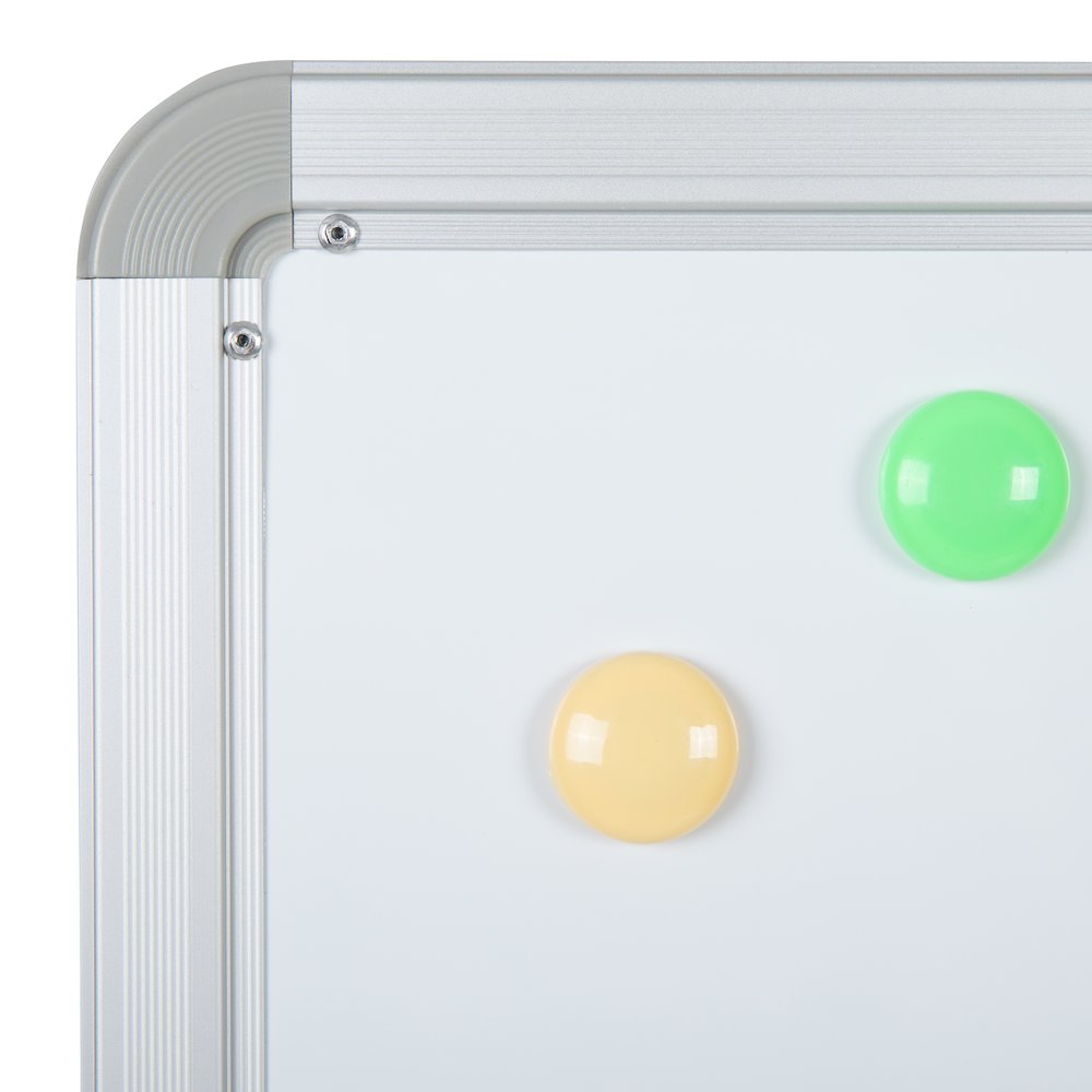 45.25"W x 54.75"H Double-Sided Mobile White Board with Pen Tray. Picture 9