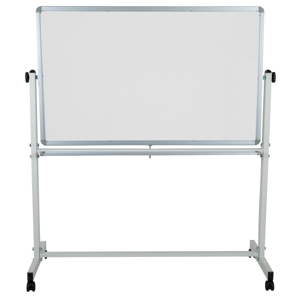 Reversible Mobile Cork Bulletin Board and White Board with Pen Tray, 53"W x 59"H. Picture 9