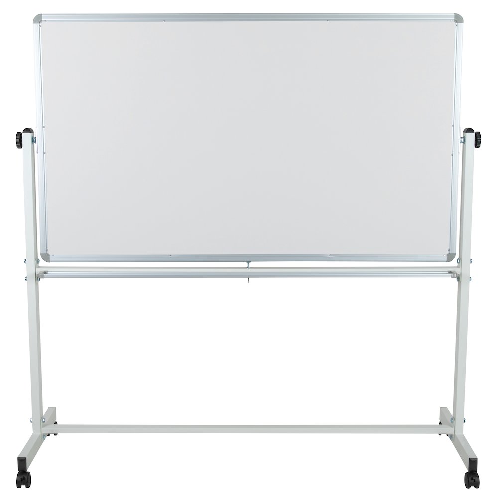 Reversible Mobile Cork Bulletin Board and White Board with Pen Tray, 62.5"W x 62.25"H. Picture 9