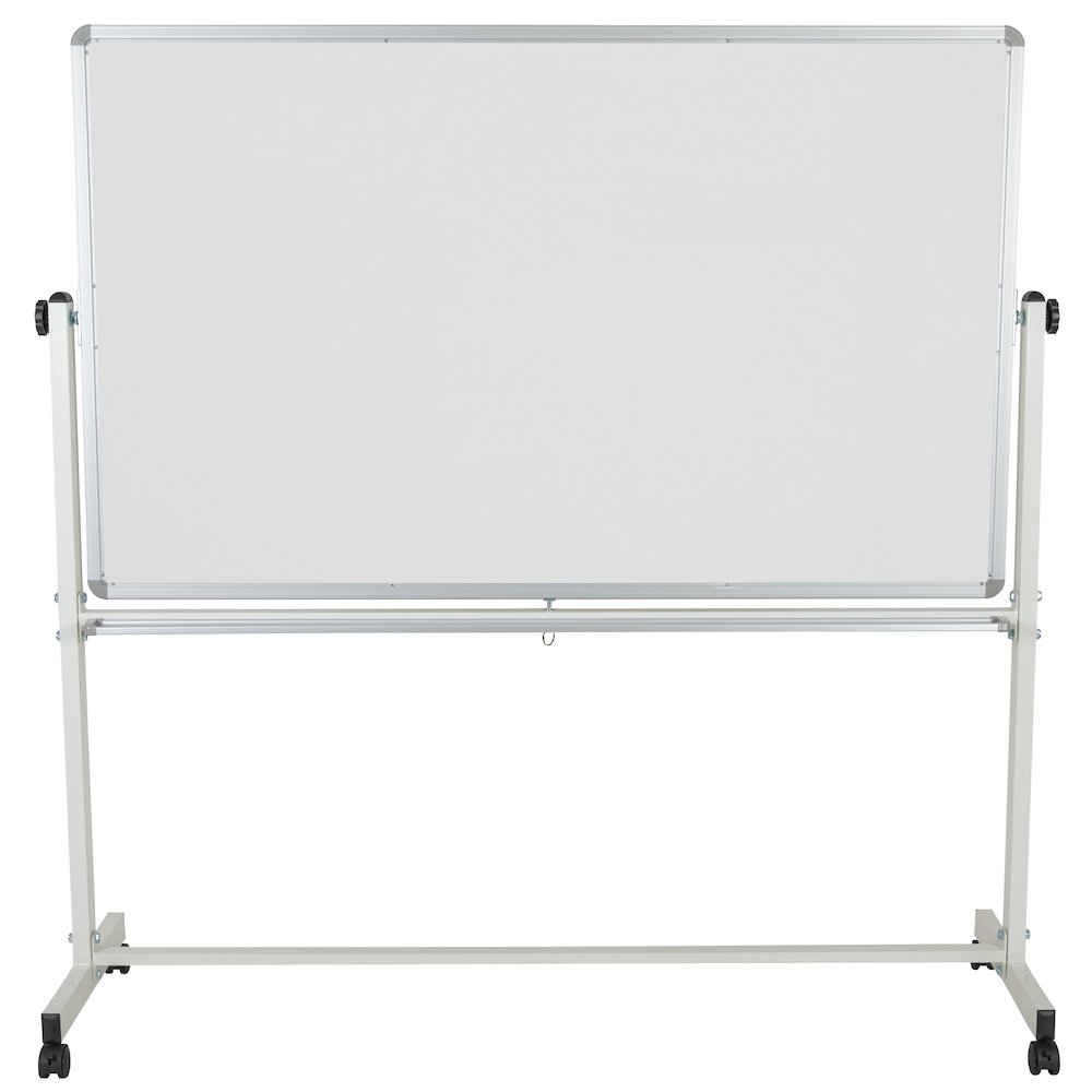 Reversible Mobile Cork Bulletin Board and White Board with Pen Tray, 64.25"W x 64.75"H. Picture 9