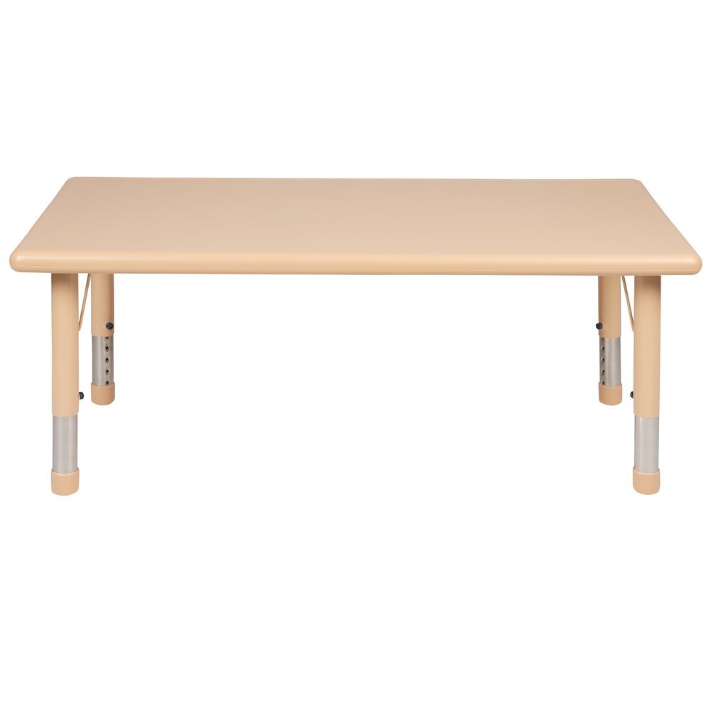 24"W x 48"L Rectangular Natural Plastic Height Adjustable Activity Table. Picture 7